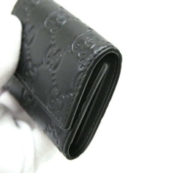 Gucci Key Case Leather Signature Ring Charm Black - Picture 10 of 10